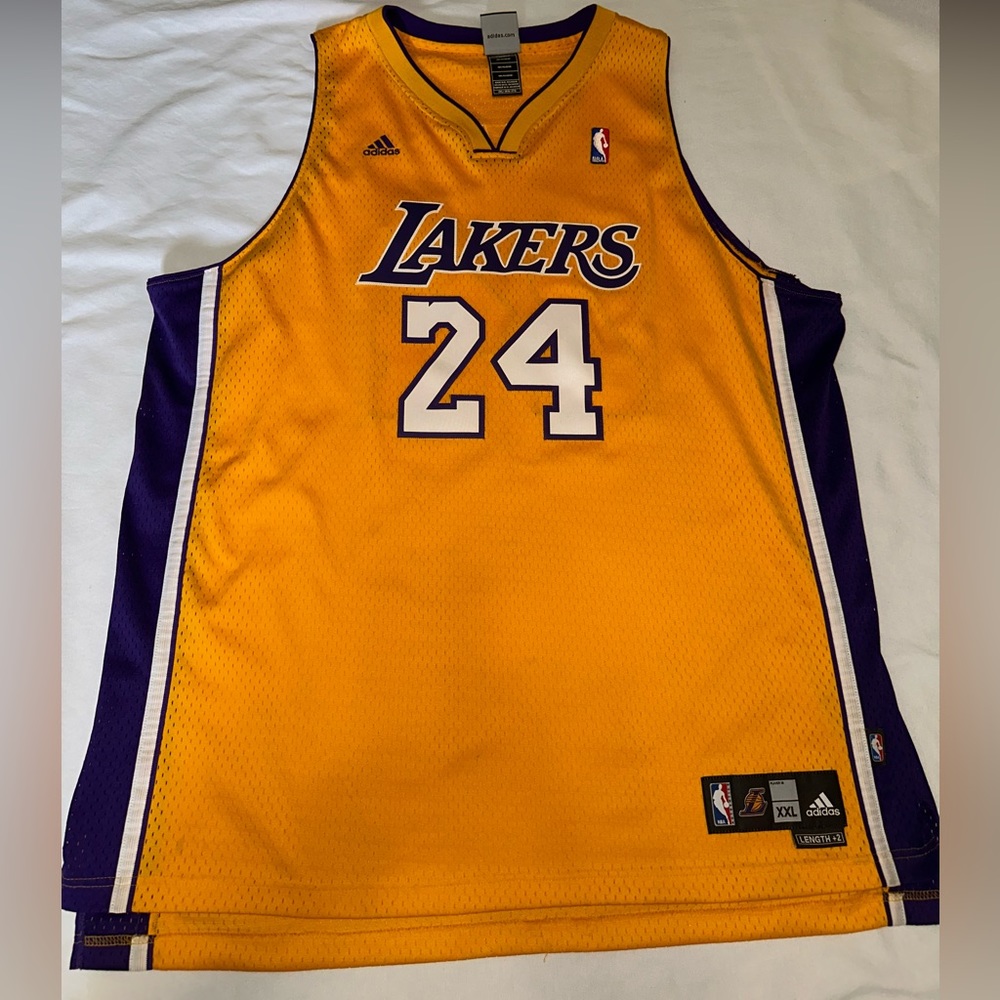 Adidas Kobe #24 gold XXL length +2 Lakers Jersey